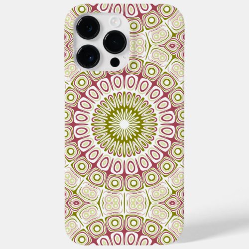 Pink  Green Mandala Kaleidoscope Medallion Flower Case_Mate iPhone 14 Pro Max Case