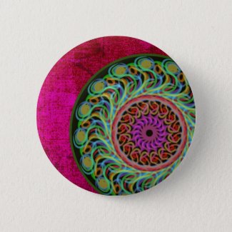 Pink & Green Mandala Pin Button