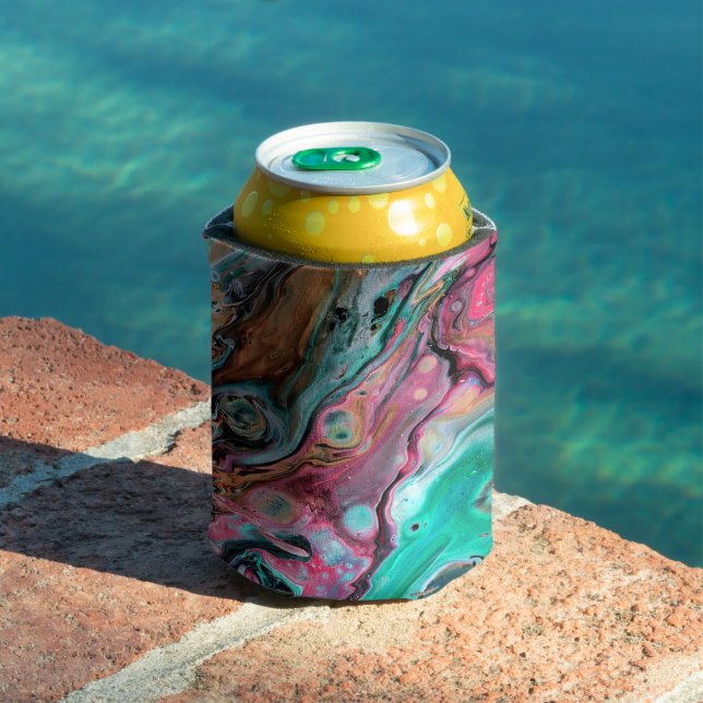 Pink & Green marble  Can Cooler (In Situ Pool)