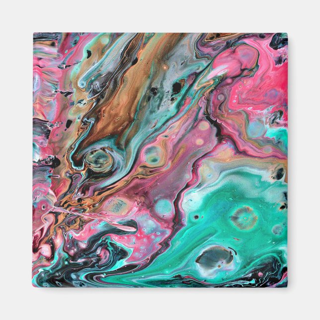 Pink & Green marble  Magnet (Front)