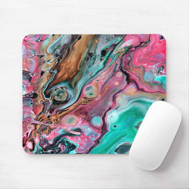 Pink & Green marble  Mouse Pad (With Mouse)