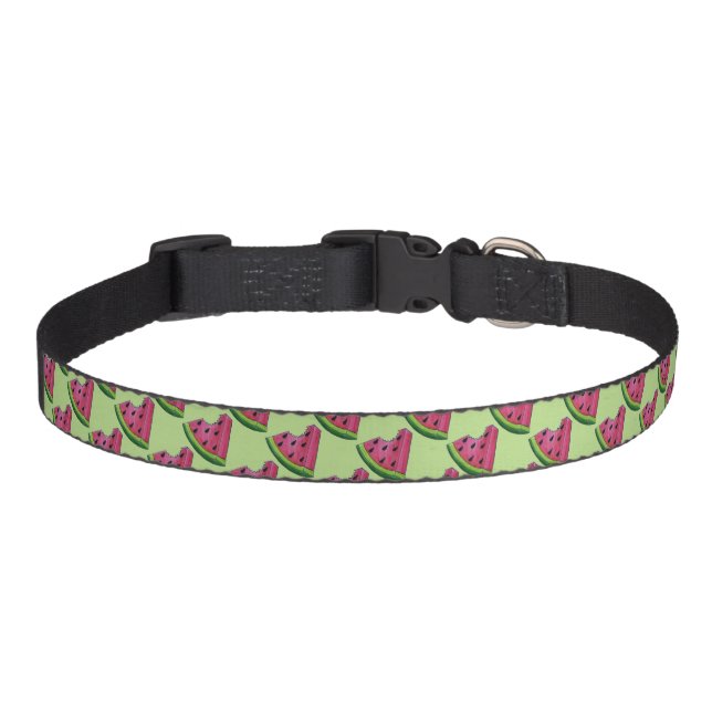 Pink/Green Melon Watermelon Fruit Slice Pet Collar (Front)