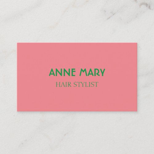 Pink Green Modern Bold Hair Stylist Salon Girly Business Card