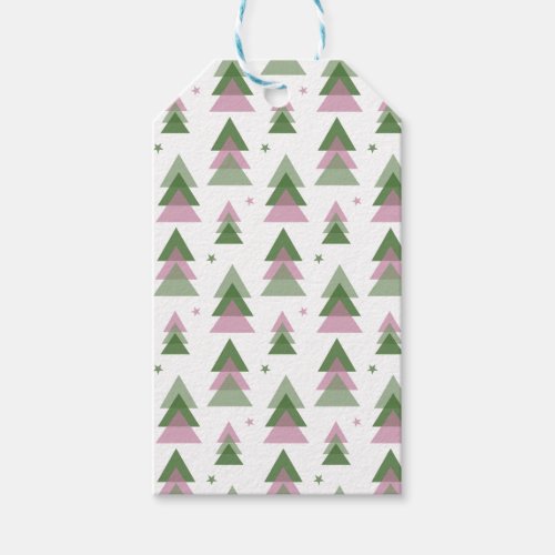 Pink  Green Modern Christmas Gift Tag