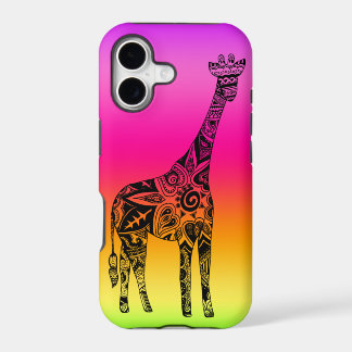 Pink & Green Neon Giraffe iPhone 17 Case