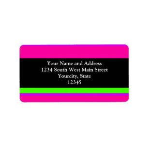 Pink/Green Neon Stripes Label