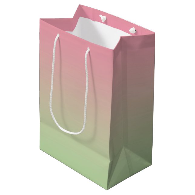 Pink & Green Ombre Medium Gift Bag (Front Angled)