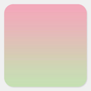 Pink & Green Ombre Square Sticker