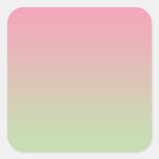 Pink & Green Ombre Square Sticker