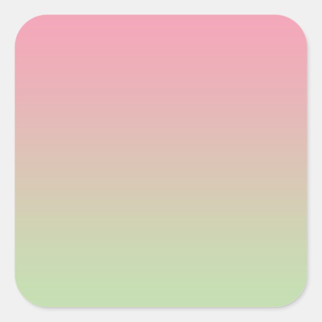 Pink & Green Ombre Square Sticker (Front)