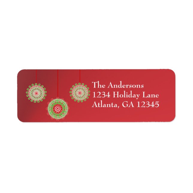 Pink & Green Ornaments Christmas Red Label (Front)