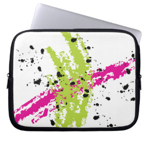 Pink Green Paint Laptop Sleeve Protective Case