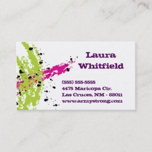 Pink Green Paint Splash Ink Splotch Business Card