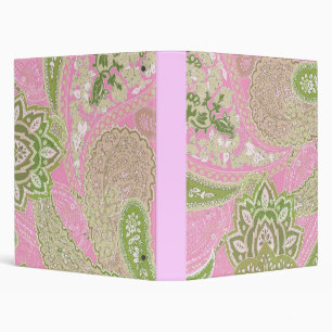 Pink & Green Paisley Binder