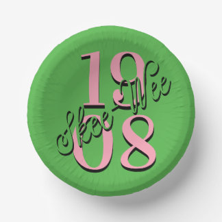 Pink & Green Party Plates Paper Bowls