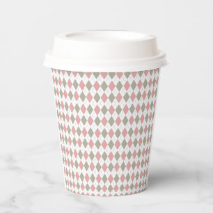 Pink Green Pattern Modern Golf Baby Shower Paper Cups