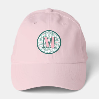 Pink Green Patterned Monogram Gym Performance Cap