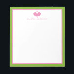 Pink Green Personalized Name Fun Pickleball  Notepad<br><div class="desc">A Super fun notepad for pickleball lovers! Design features crossed pickleball paddles and your custom text. Add a name, monogram, club name, etc. Easily change the colors too. Makes a really thoughtful birthday or holiday gift for your tournament partner, coach or anyone who is obsessed with the awesome sport of...</div>