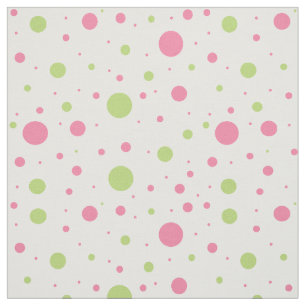 Pink Green Polka Dot Geometric Design Fabric
