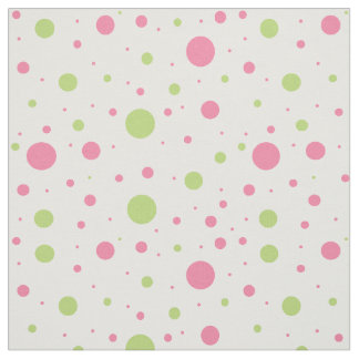 Pink Green Polka Dot Geometric Design Fabric