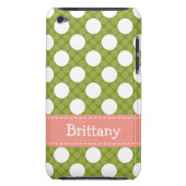 Pink Green Polka Dot iPod Touch 4th Gen Case Cover (Back)