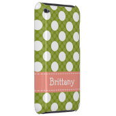 Pink Green Polka Dot iPod Touch 4th Gen Case Cover (Back/Right)