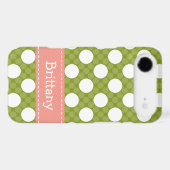 Pink Green Polka Dot iPod Touch 4th Gen Case Cover (Back (Horizontal))