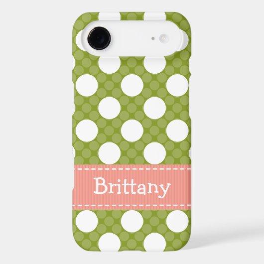 Pink Green Polka Dot iPod Touch 4th Gen Case Cover (Back)