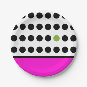 Pink Green Polka Dots Paper Plates
