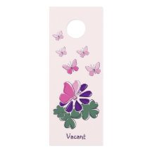 Pink Green Purple Flower Butterfly Doodle Name