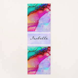 Pink Green Purple Modern Abstract Watercolor Yoga Mat