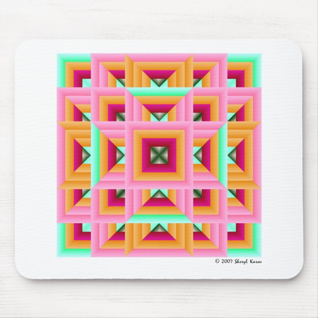 Pink Green Quilt Pattern 3 Mouse Pad (Front)