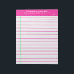 Pink & Green Quotation Personalized  Notepad<br><div class="desc">We all have our favorite inspirational quotes,  and it's nice to have them front and center during routine tasks. If you're not into quotations,  you can add your favorite joke or anything else that makes you happy.</div>