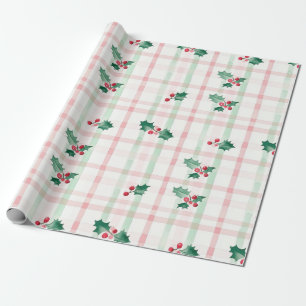 Pink Green Retro Christmas Wrapping Paper