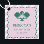 Pink Green Retro Pickleball 30th Birthday Favor Tags<br><div class="desc">Pink Green Retro Pickleball 30th Birthday Favor Tags</div>