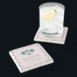 Pink Green Retro Pickleball 30th Birthday Stone Coaster<br><div class="desc">Pink Green Retro Pickleball 30th Birthday Favors</div>