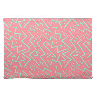 Pink & Green Retro Psychedelic Design Cloth Placemat