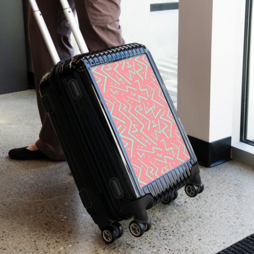 Pink  Green Retro Psychedelic Design Luggage