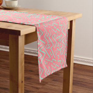 Pink & Green Retro Psychedelic Design Medium Table Runner