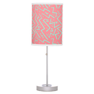 Pink & Green Retro Psychedelic Design Table Lamp