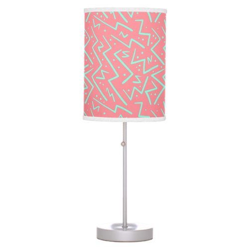 Pink  Green Retro Psychedelic Design Table Lamp