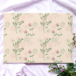 Pink Green Retro Y2K 70s Flower Pattern Envelope