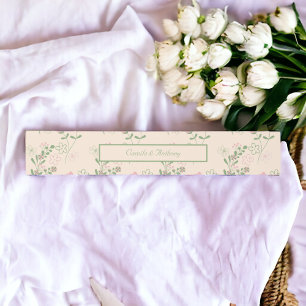 Pink Green Retro Y2K 70s Flower Pattern Invitation Belly Band