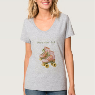 Pink Green Roller Skates T-Shirt
