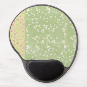 Pink Green Roses Flowers Gel Mousepads