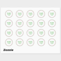 Pink Green Scallop Address Stickers