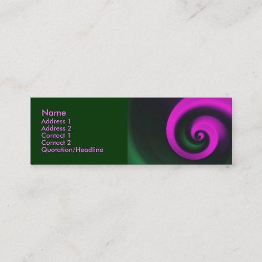 Customizable Pink Green Spiral Business Card