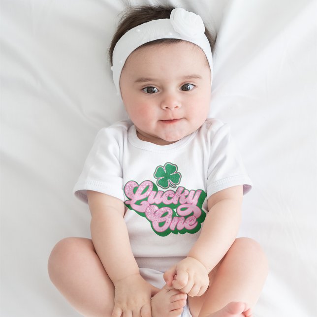 Pink Green St. Patrick's Day Lucky One Baby  Bodysuit (Creator Uploaded)