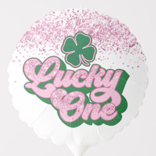 Pink Green St Patricks Day Lucky One  Balloon