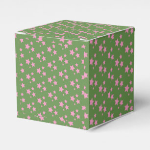Pink Green Stars Modern design Favor Boxes